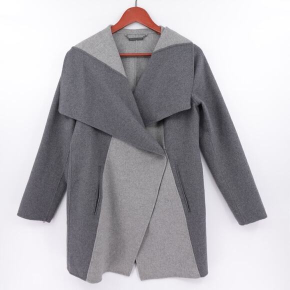 DVF Diane Von Furstenberg Shannon Coat Jacket Womens Small Gray Corporate Siren - Picture 1 of 16